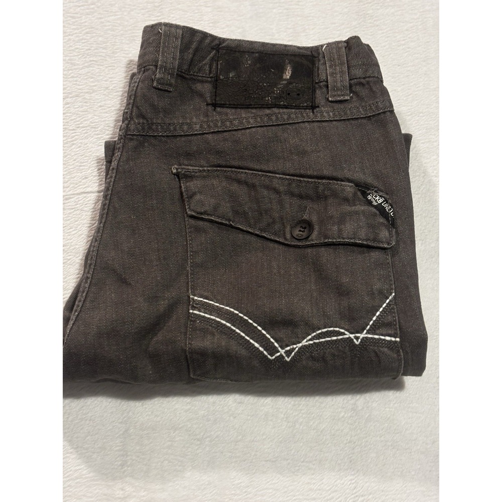 Ecko Unltd Mens Jeans 36x32 Y2K Streetwear Straight Fit Skater Gray‎ Hip Hop